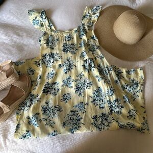 LOFT Floral Butter Yellow summer dress